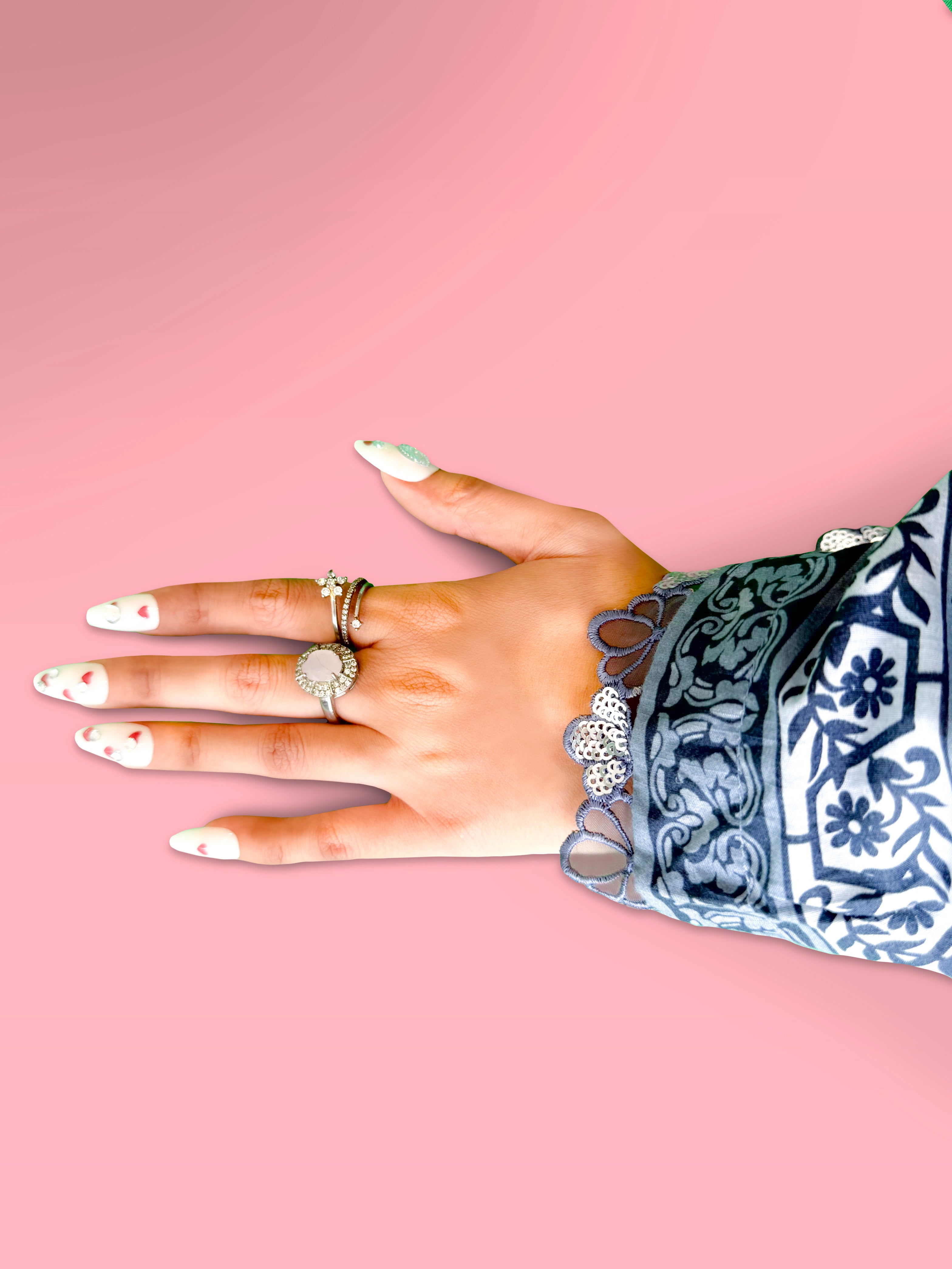 Elegant Almond Press-On Nails – Reusable Luxury | Aroha.pk