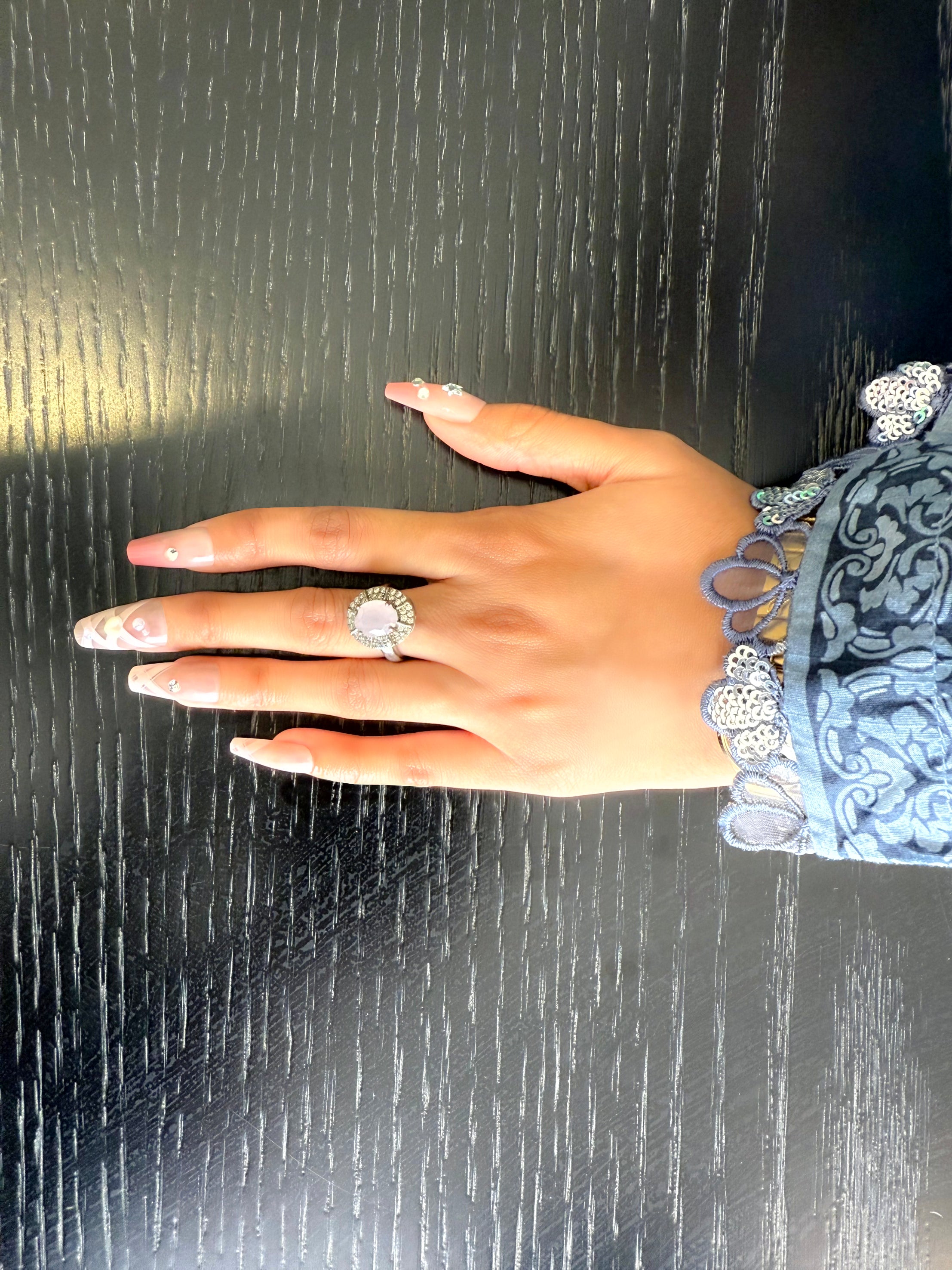 Elegant Long Coffin Press-On Nails – Long-Lasting & Reusable | Aroha.pk