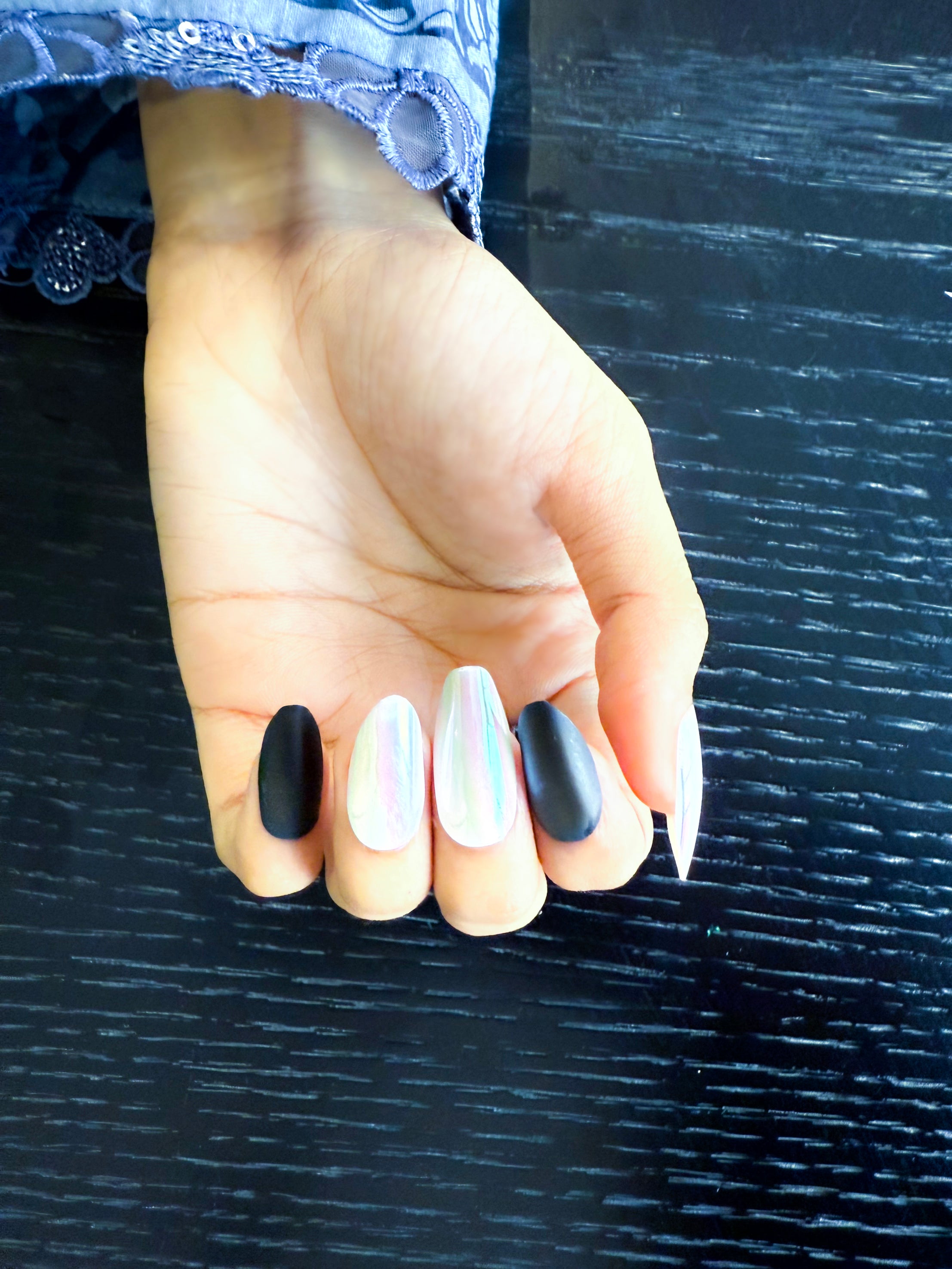 Elegant Almond Press-On Nails – Reusable Luxury | Aroha.pk