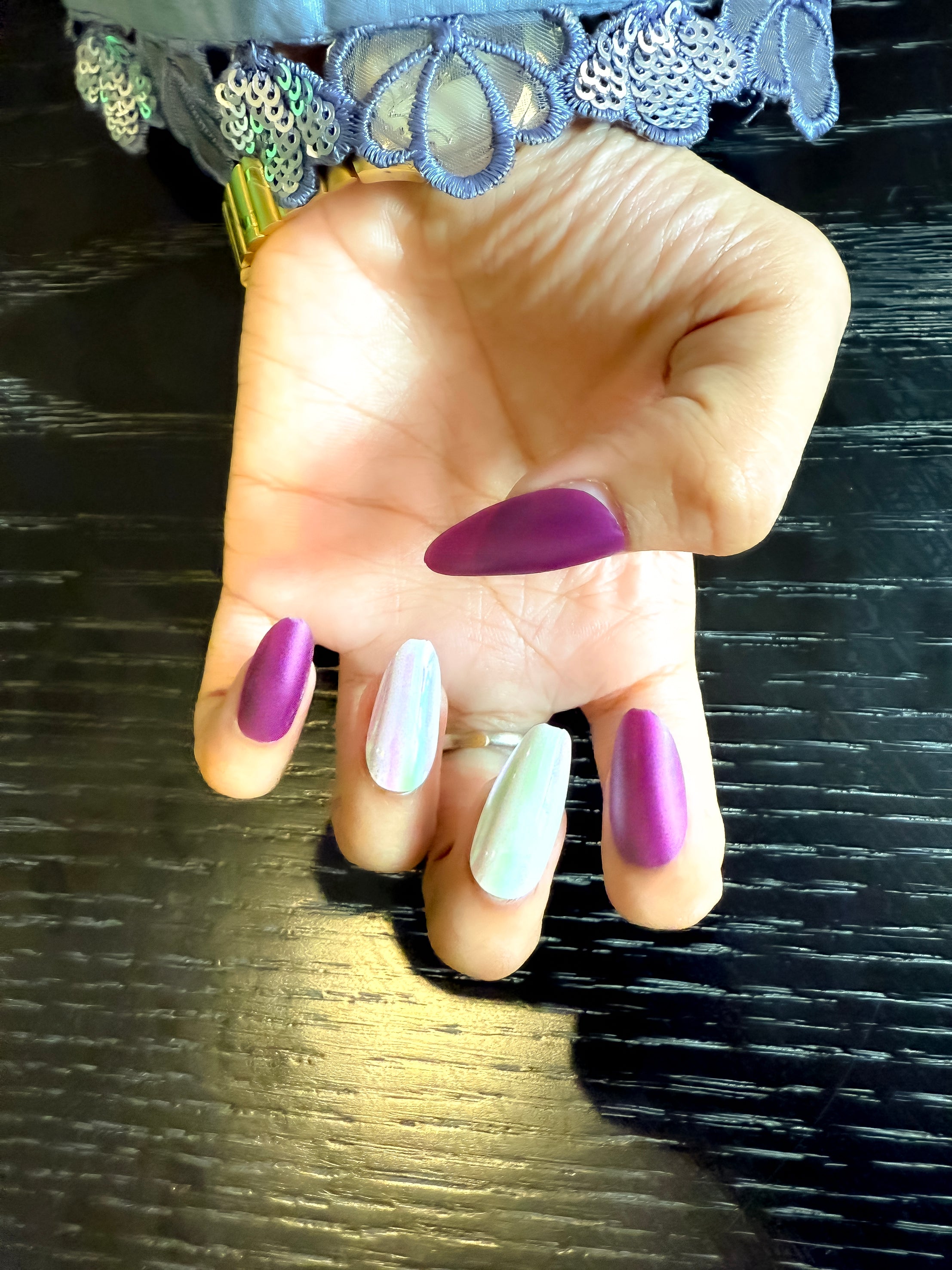 Elegant Almond Press-On Nails – Reusable Luxury | Aroha.pk