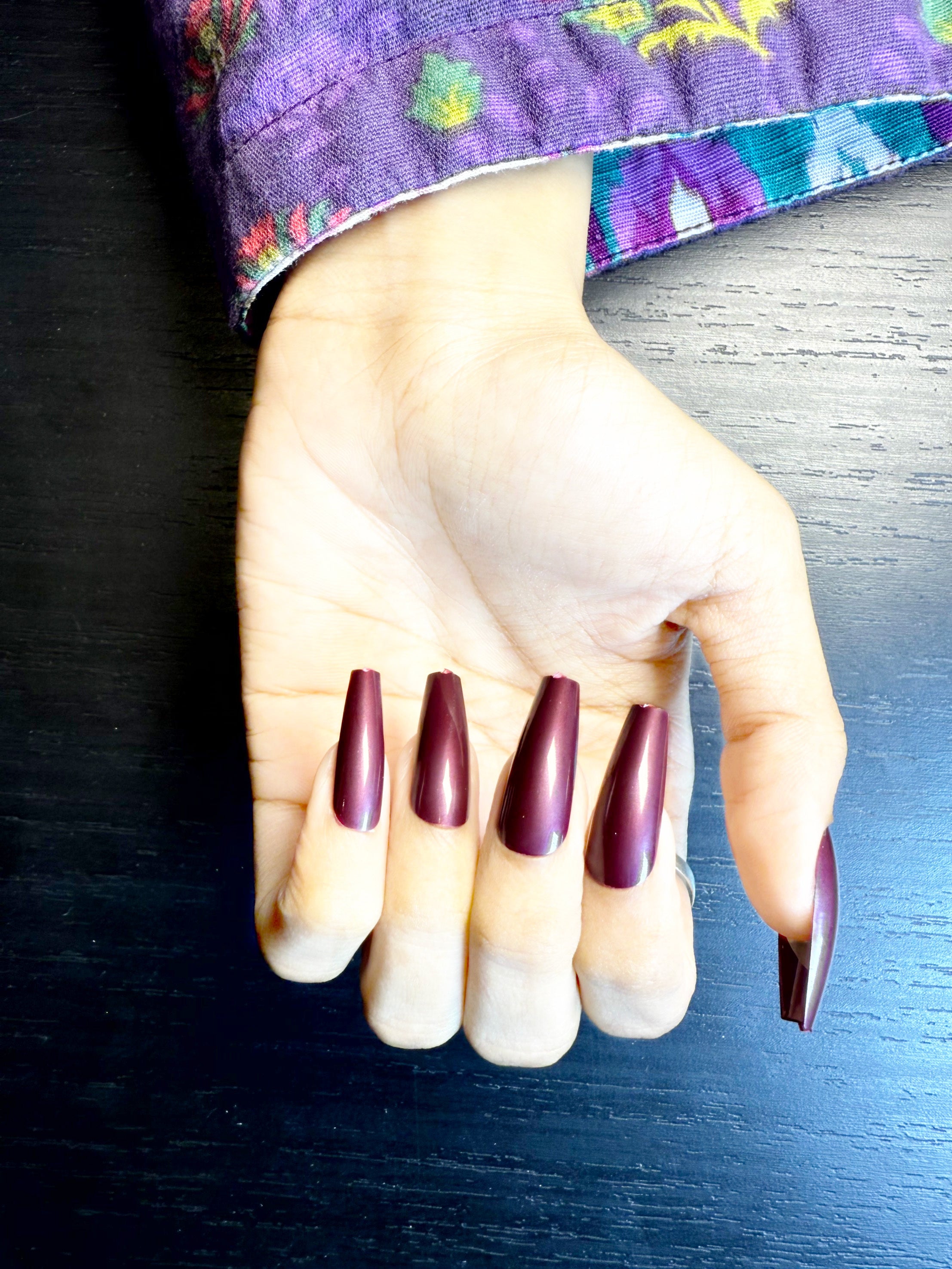 XL Coffin Press-On Nails – Extra Long, Reusable & Luxury Finish | Aroha.pk